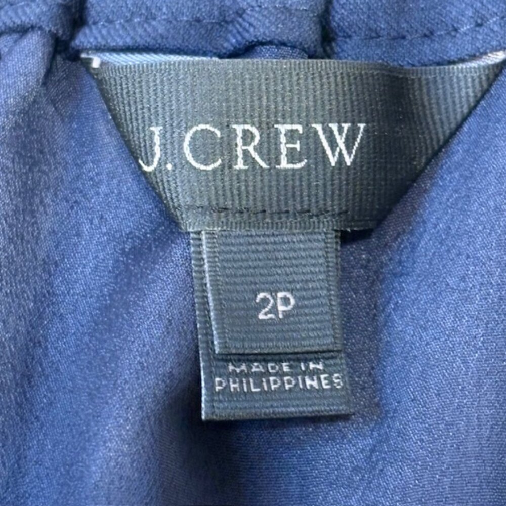JCrew Womens Navy Double Tiered Ruffle Lined Skirt Size 2P - Picture 7 of 10